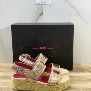 181 Sandalo donna Zeppa Paiettes luxury sandal 39