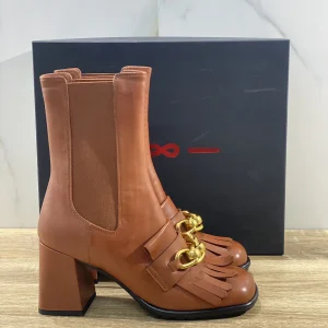 181 Stivaletto donna 8023 pelle mattone luxury boot woman 181 39