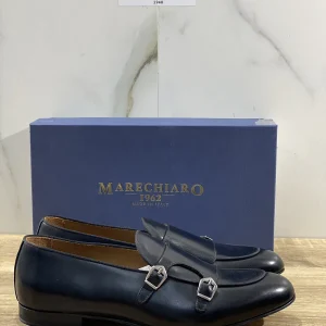 Marechiaro 1962 Mocassino Uomo Double Buckle Fully Made In Italy Pelle Nero 44